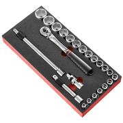 MODM.SL171-36 - 1/2" metric 6-point sockets foam module MODM.SL171-36 - 1/2" metric 6-point sockets foam module