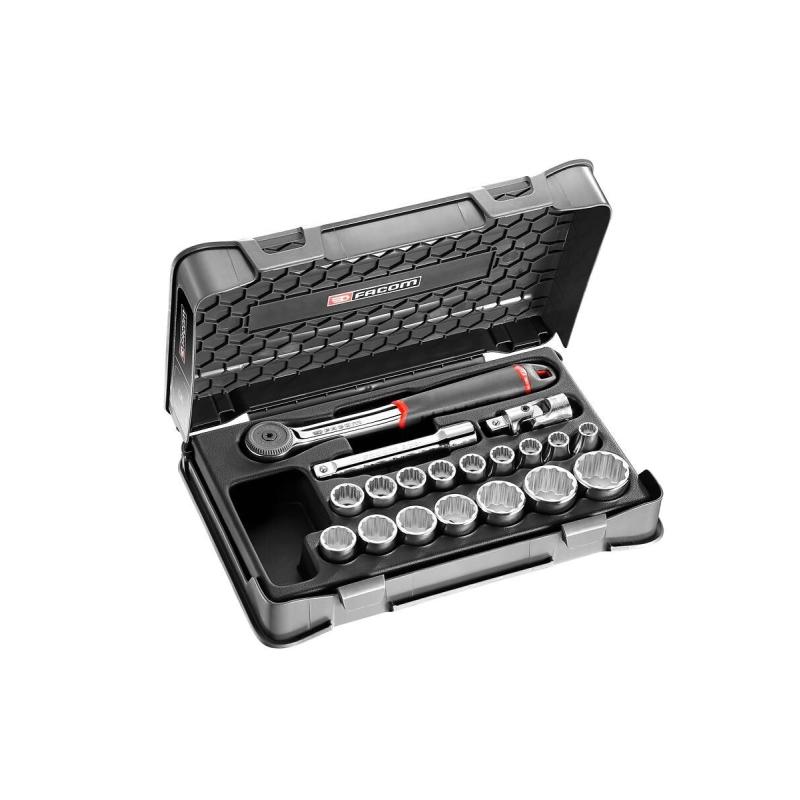 S.161-2P12U - 22 piece1/2" inch 12-point sockets set