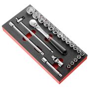 MODM.SL161-212U - moduł nasadek 1/2", 12-kątnych, 3/8" - 1'1/4", wkładka piankowa