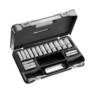 S.405AE - 16-piece 1/2" long-reach metric 6-point sockets set