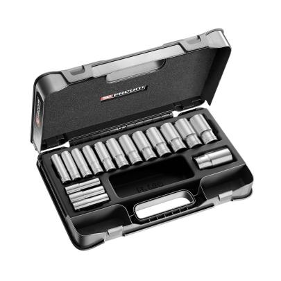S.405AE - 16-piece 1/2" long-reach metric 6-point sockets set