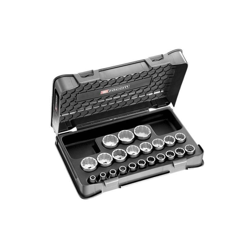 S.400B - zestaw nasadek 1/2" w kasecie, 12-kątnych, 8 mm - 32 mm