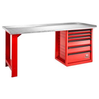 2000.ROLL6M3G - workbench, galvanized steel worktop