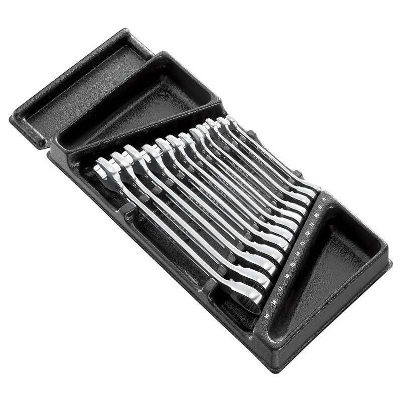 MOD.467BJ12 - metric ratchet combination wrench sets in heat tray