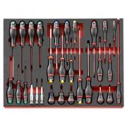 MODM.A456 - Moduł 19 wkrętaków Protwist® do śrub z rowkiem, Phillips, Pozidriv, Torx i Resistorx, wkładka piankowa MODM.A456 - Moduł 19 wkrętaków Protwist® do śrub z rowkiem, Phillips, Pozidriv, Torx i Resistorx, wkładka piankowa