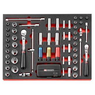 MODM.RJSPB - 59-piece 1/4” - 3/8” - 1/2” metric 6-point sockets set