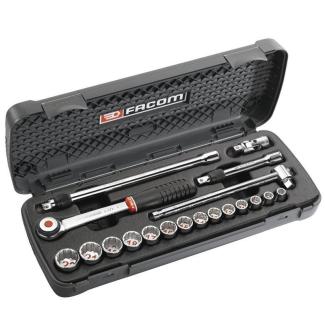 J.500 - Box of metric-size 3/8" 12-point sockets, 8 - 22 mm