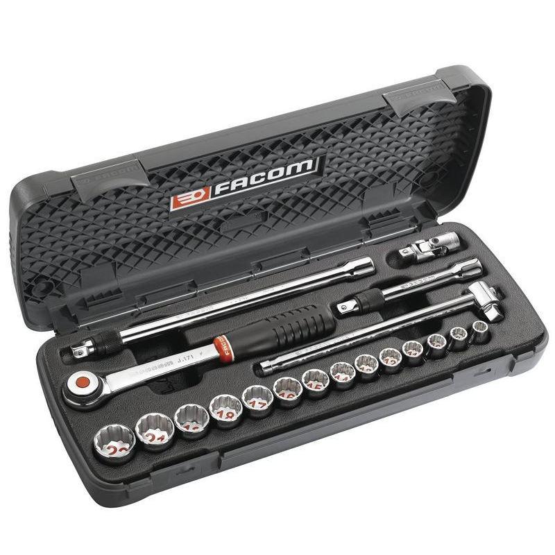 J.501 - Box of metric-size 3/8" 6-point sockets, 8-22 mm J.501 - Box of metric-size 3/8" 6-point sockets, 8-22 mm