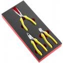 MODM.CPE-R - 3-piece pliers with offcut retainer set in foam tray - FLUO