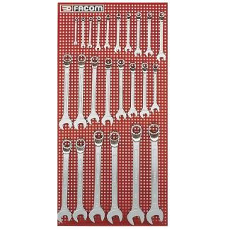 41.P24M - Zestaw kluczy oczkowo-płaskich odsadzonych, 6 - 32 mm