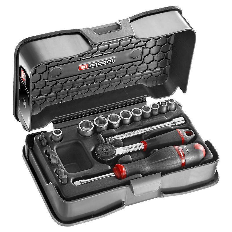 R.161-3P6U - zestaw nasadek 1/4" w kasecie, calowych