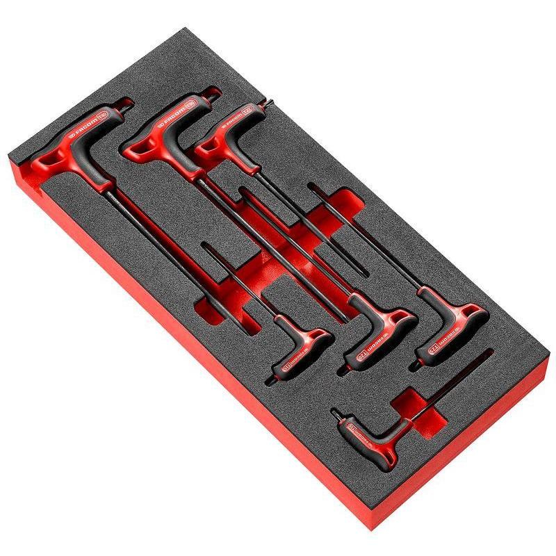 MODM.89TXA - Moduł 7 kluczy trzpieniowych TORX, z rękojeścią oprawianą "T", T10 - T40, na wkładce piankowej MODM.89TXA - Moduł 7 kluczy trzpieniowych TORX, z rękojeścią oprawianą "T", T10 - T40, na wkładce piankowej