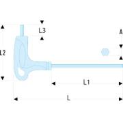 84TZ.2.5F - Klucz trzpieniowy z rękojeścią 2.5mm fluo