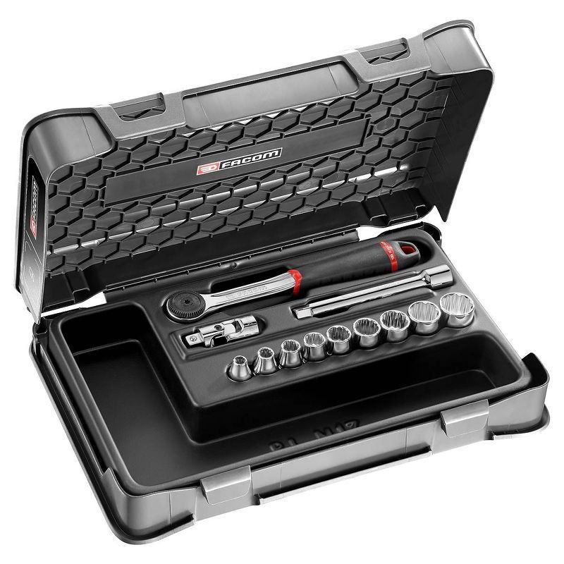 J.161-1P12U - zestaw nasadek 3/8" w kasecie, 1/4" - 3/4"