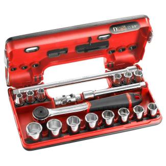 J.161DBOX1 - 3/8" metrics 6-point sockets set
