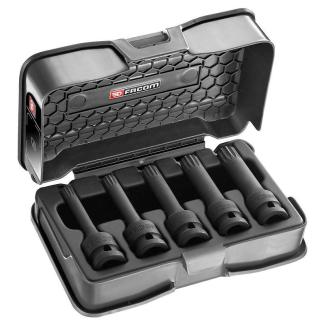 NSVL.J5A - zestaw 5 nasadek udarowych 1/2", długich, XZN, M10 - M18