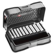 R.405 - zestaw długich nasadek 1/4" w kasecie, 6-kątnych, 5,5 mm - 14 mm