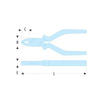 187.18CPEF-R - Szczypce uniwersalne 18 cm fluo