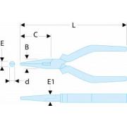 193.16CPEF - Szczypce półokrągłe o szczękach krótkich  fluo