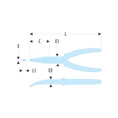 195.16CPEF-R - Szczypce półokrągłe fluo 