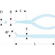 433.LMTF - SZCZYPCE  do chwytania Micro-Tech® ze szczękami wysmukłymi zagiętymi pod kątem 45°  FLUO