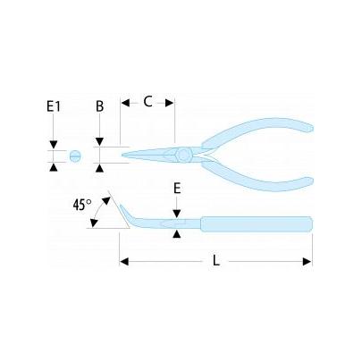 433.LMTF - SZCZYPCE  do chwytania Micro-Tech® ze szczękami wysmukłymi zagiętymi pod kątem 45°  FLUO