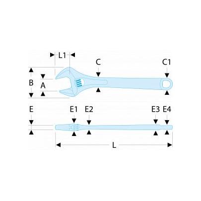113A.6CF - Klucz nastawny 6p fluo