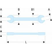 44.1/4X5/16F - Klucz płaski 1/4 x 5/16 fluo