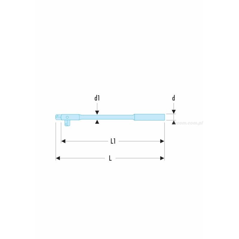 J.145 - rękojeść przegubowa 3/8" z uchwytem metalowym J.145 - rękojeść przegubowa 3/8" z uchwytem metalowym