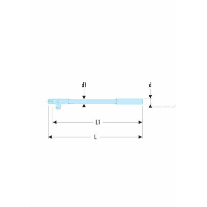 J.145 - rękojeść przegubowa 3/8" z uchwytem metalowym
