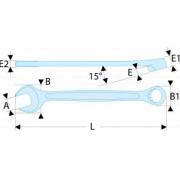 440.5HF - Klucz oczkowo-płaski ogv 5 mm fluo