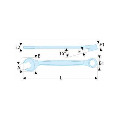 440.5.5HF - Klucz oczkowo-płaski ogv 5.5 mm fluo