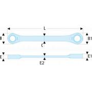 64.5/16X11/32F - Klucz grzechotkowy 5/16x1/32 fluo