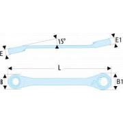 65.12X13F - Klucz grzechotkowy 15d 12x13 mm fluo