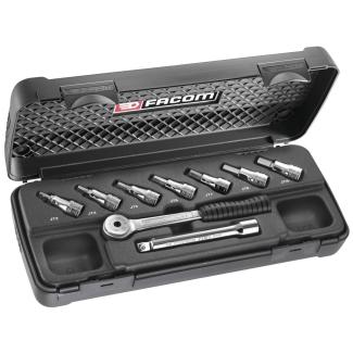 JT.415E - zestaw nasadek trzpieniowych 3/8", 6-kątnych w kasecie, 3 mm - 10 mm