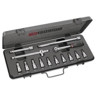 JX.415EP - zestaw nasadek 3/8" do wkrętaków TORX w kasecie, T10 - T55