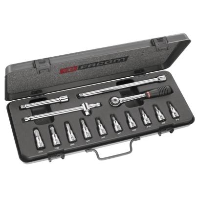 JX.415EP - zestaw nasadek 3/8" do wkrętaków TORX w kasecie, T10 - T55