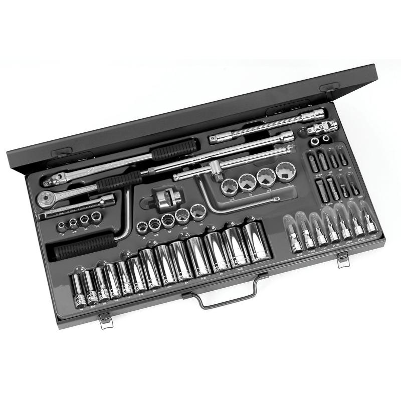 J.450U - zestaw nasadek 3/8" w kasecie, 1/4" - 1"