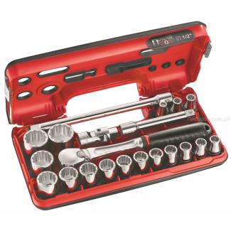 SL.DBOX112 - zestaw nasadek 1/2" w kasecie, 8mm - 32 mm