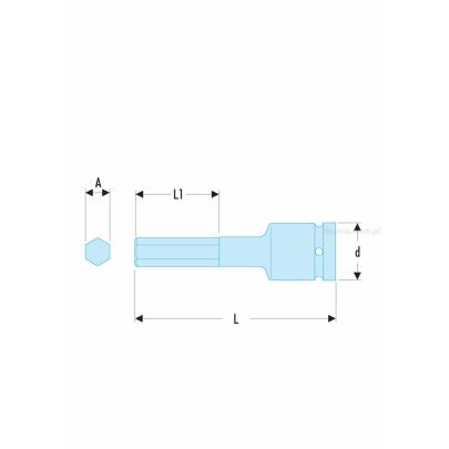 NSHM.5 - nasadka 1/2" do śrub 6-kątnych, udarowa, 5 mm