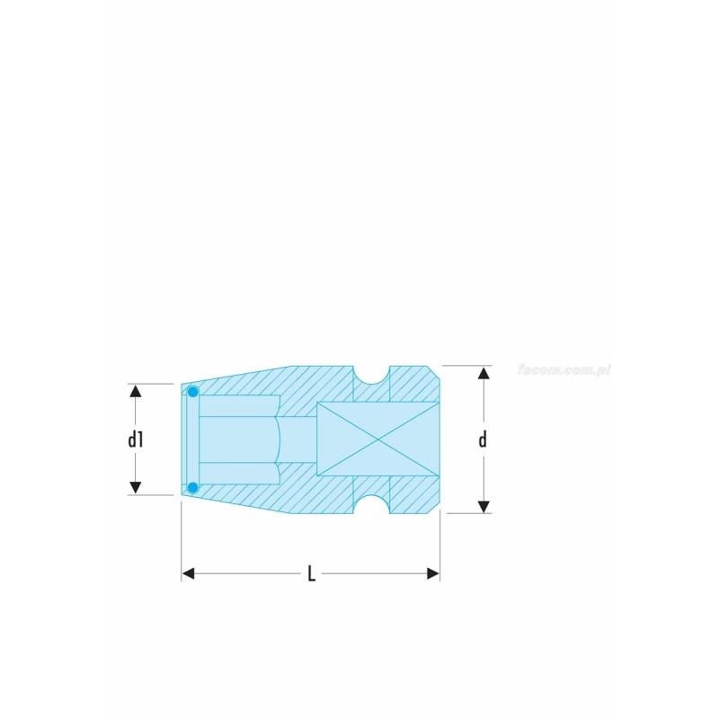 NS.237A - nasadka udarowa 1/2" z uchwytem do końcówek 1/2" NS.237A - nasadka udarowa 1/2" z uchwytem do końcówek 1/2"