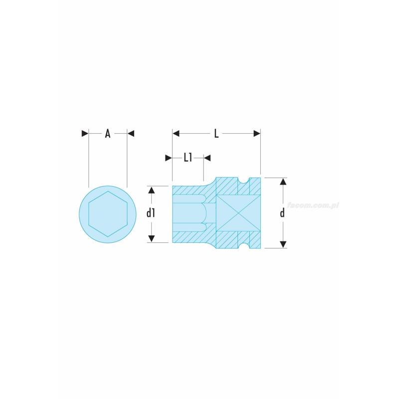 NM.1'1/4A - nasadka 1" 6-kątna, udarowa, 1’1/4"