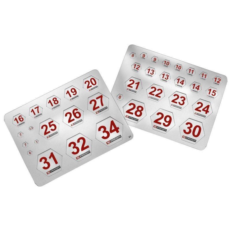 TAG - Wkładki z numerami, do nasadek 5 - 34 mm