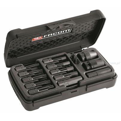 JHX.14 - zestaw 14 końcówek udarowych 3/8" 6-kątnych i TORX, 6 mm -14 mm i T30 - T55