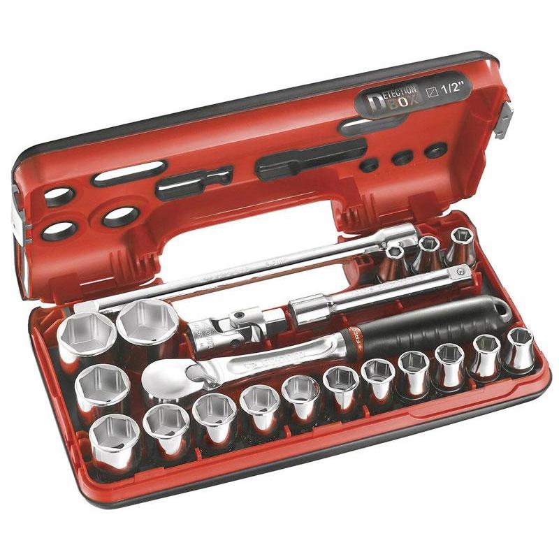 SL.DBOX1 - zestaw nasadek 1/2" w kasecie, 8mm - 32 mm