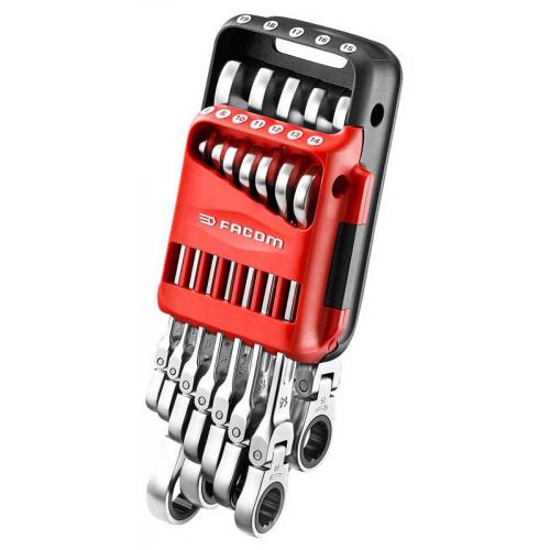 467BF.JP12 - Metric hinged ratchet combination wrench set, 7 - 19 mm