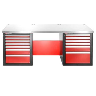 JLS2-2MS13DL - stół warsztatowy 2 m, blat metalowy, 13 szuflad, niski