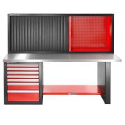 JLS2-2MS7DSCL - stół warsztatowy 2 m, blat metalowy, z szafką JLS2-MHTR