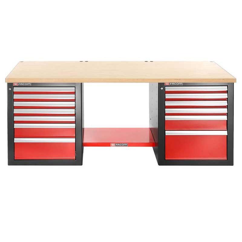 JLS2-2MW13DL - stół warsztatowy 2 m, blat drewniany, 13 szuflad JLS2-2MW13DL - stół warsztatowy 2 m, blat drewniany, 13 szuflad