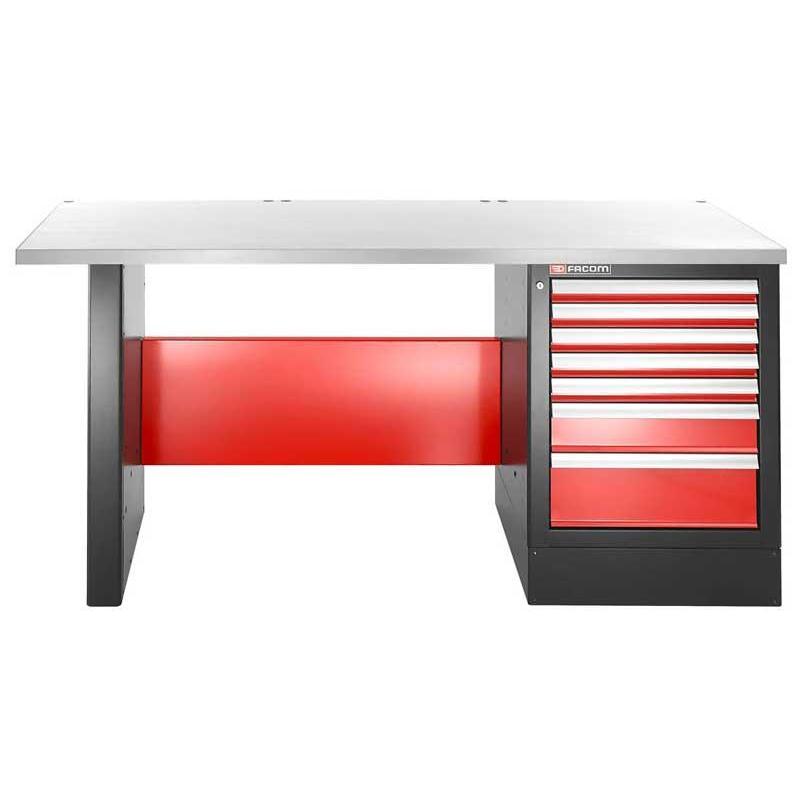 JLS2-2MS7DH - stół warsztatowy 2 m, blat metalowy, 7 szuflad, wysoki